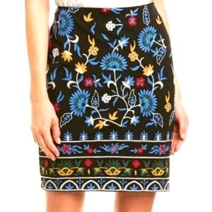 J.McLaughlin Embroidered Mid Skirt size 4